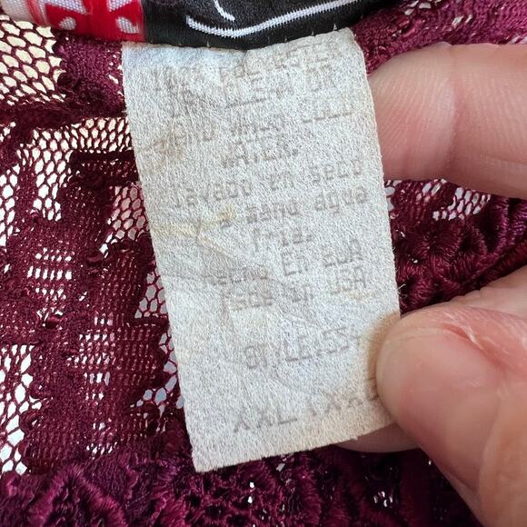 Vintage 1980's Sen Shi purple lace top - Picture 4 of 5